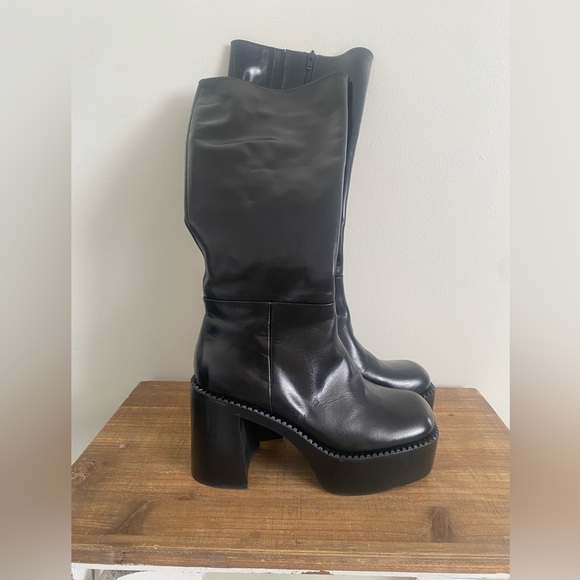 Jeffrey Campbell Women The Band Retro 90s Y2K Ins Black Platform Boots size 6.5 - Picture 3 of 6